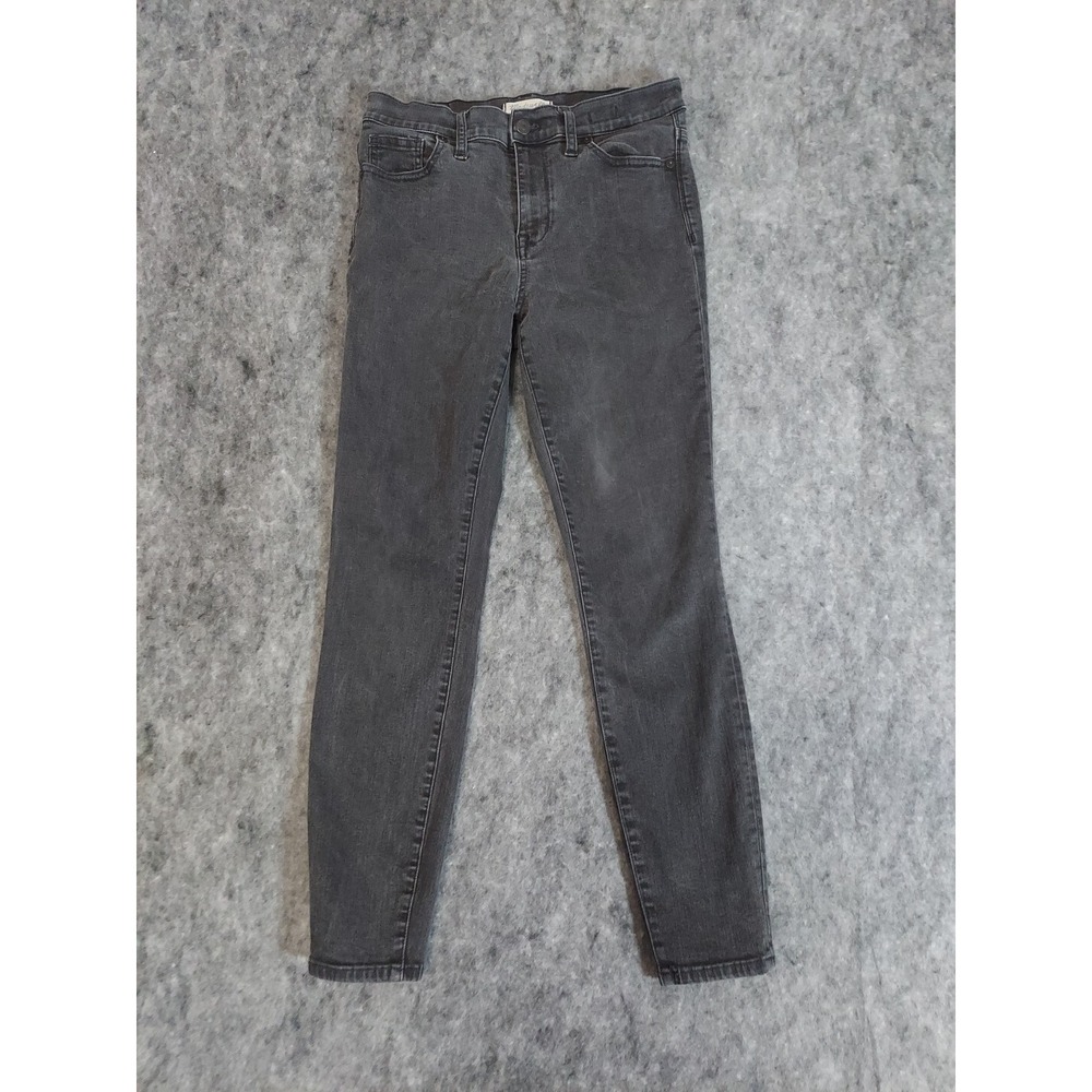 Madewell Jeans Womens 30 Black Gray High‎ Riser Skinny Stretch Denim Ankle